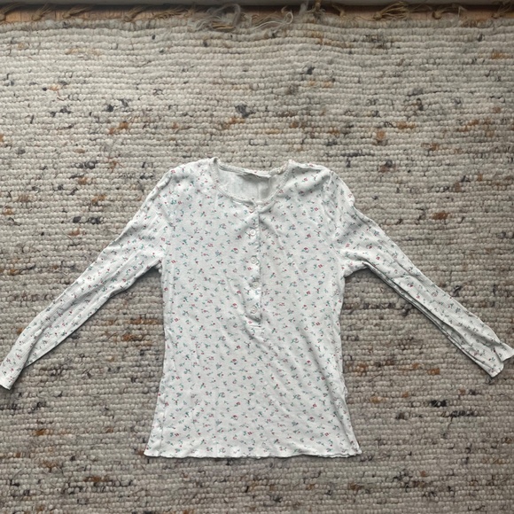 Doen Floral Pointelle Paola Tee Small - Picture 3 of 5